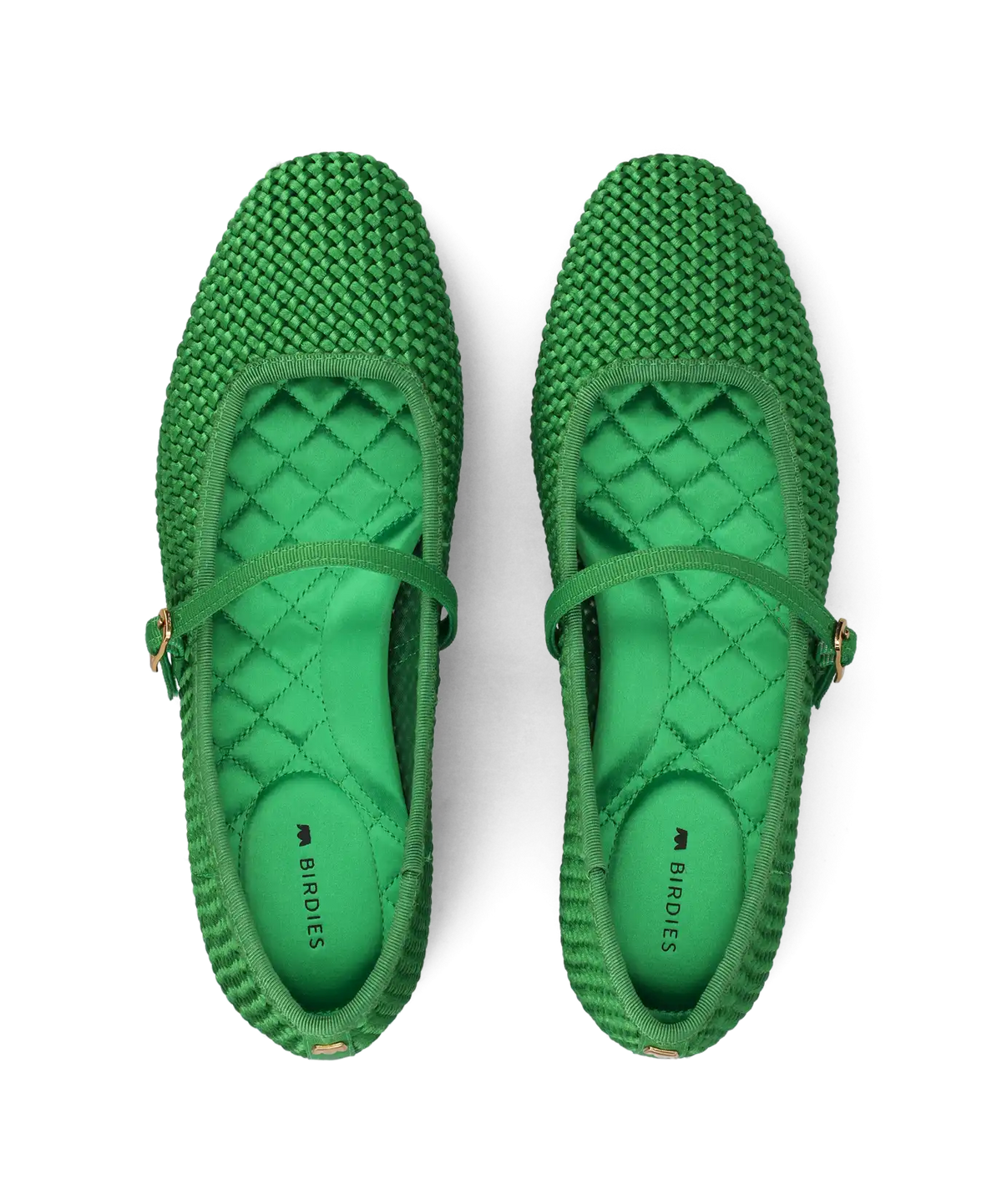The Hummingbird Mary Jane - Kelly Green Woven Satin