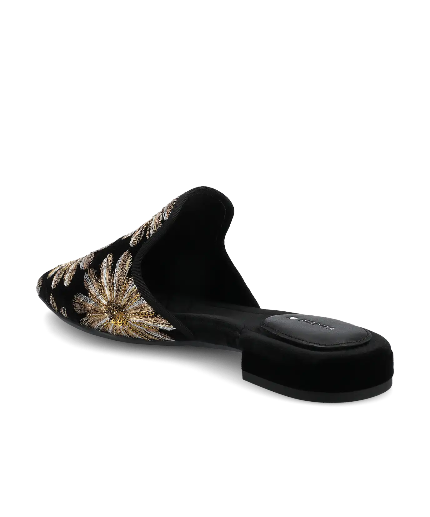 The Goldfinch 15 Mule - Black Gold Starburst Velvet