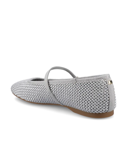 The Hummingbird Mary Jane - Silver Woven Satin