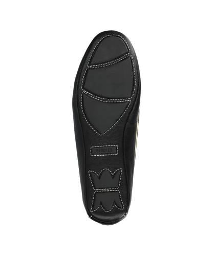The Vesper Driver - Black Leather Raffia